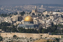 Israel, Jerusalem, al-Haram ash-Sharif, The Dome of the Rock shrine or Qubbat As-Sakhrah was built within the walls of the Old City on the Jewish Temple Mount and site of the Second Jewish Temple. It...