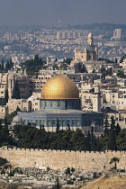 Israel, Jerusalem, al-Haram ash-Sharif, The Dome of the Rock shrine or Qubbat As-Sakhrah was built within the walls of the Old City on the Jewish Temple Mount and site of the Second Jewish Temple. It...