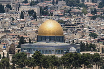 Israel, Jerusalem, al-Haram ash-Sharif, The Dome of the Rock shrine or Qubbat As-Sakhrah was built within the walls of the Old City on the Jewish Temple Mount and site of the Second Jewish Temple. It...