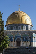 Israel, Jerusalem, The Dome of the Rock shrine or Qubbat As-Sakhrah was built within the walls of the Old City on the Jewish Temple Mount and site of the Second Jewish Temple. It was completed about 6...