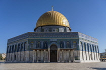 Israel, Jerusalem, The Dome of the Rock shrine or Qubbat As-Sakhrah was built within the walls of the Old City on the Jewish Temple Mount and site of the Second Jewish Temple. It was completed about 6...