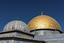 Israel, Jerusalem, The Dome of the Rock shrine or Qubbat As-Sakhrah was built within the walls of the Old City on the Jewish Temple Mount and site of the Second Jewish Temple. It was completed about 6...