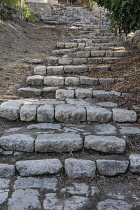 Israel, Jerusalem, St. Peter Gallicantu, This ancient stairway by the Church of Saint Peter in Gallicantu leads from the upper city down to the lower city and the Valley of Kidron. It is thought that...