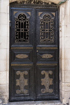 Israel, Jerusalem, Old doors in the Muslim Quarter of the Old City. The Old City of Jerusalem and its Walls is a UNESCO World Heritage Site.