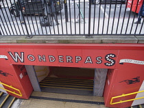 England, London, Westminster, Wonderpass brightly decorated pedestrian underpass on the junction of Marylebone Road and Baker Street.