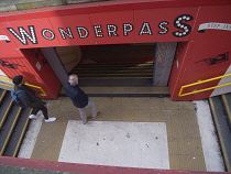 England, London, Westminster, Wonderpass brightly decorated pedestrian underpass on the junction of Marylebone Road and Baker Street.