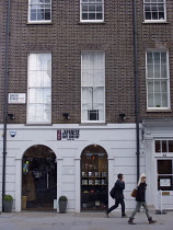 England, London, Westminster, Baker Street sign on Japanese Knife shop building exterior.
