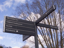 England, London, Westminster, Sign showing direction in Regents Park.
