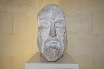 Spain, Catalonia, Barcelona, Bust of Gaudi head by Josep Maria Subirachs (1927-2014).
