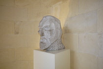 Spain, Catalonia, Barcelona, Bust of Gaudi head by Josep Maria Subirachs (1927-2014).