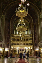 Romania, Timis, Timisoara, Central Nave, Interior of Metropolitan Orthodox Cathedral, old town.