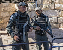 Israel, Jerusalem, Heavily armed Israeli police, along with Arab security guards, provide security on the Temple Mount or al-Haram ash-Sharif. The Old City of Jerusalem and its Walls is a UNESCO World...