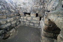 Palestine, Bethany, Occupied West Bank, The interior of the traditional site of Lazarus' tomb in the town of Bethany or al-Azariya in the Occupied West Bank.