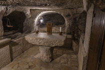 Palestine, Bethlehem, The Chapel of the Innocents under the Church of Saint Catherine adjacent to the Church of the Nativity in Behlehem. This series of caves connects to the Grotto of the Nativity un...