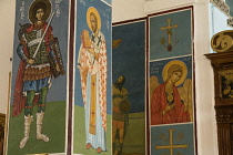 Jordan, Madaba, Icons in the Greek Orthodox St. Georges Church. This church contains the famous Madaba Map of the Holy Land, crafted in 560 A.D.