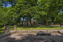 Ireland, County Cork, Clonakilty, The Collins homestead and birthplace of Irish revolutionary Michael Collins in the townland of Woodfield outside Clonakilty with the outline of a larger farmhouse bui...