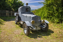 Ireland, County Cork, Clonakilty, The Michael Collins Centre Museum at Castleview outside Clonakilty, Replica of the Sliabh na mBan armoured car used by Collins on the day he was assassinated.