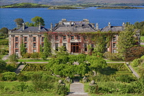 Ireland, County Cork, Bantry, Bantry House. with Bantry Bay in the background
