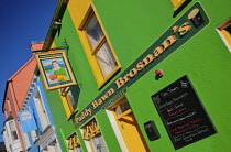 Ireland, County Kerry, Dingle, Facade of Paddy Bawn Brosnans Pub named after the famous Kerry Gaelic footballer of the 1940â��s.