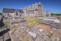 Ireland, County Kerry, Ardfert, Ruins of 12th century Ardfert Cathedral.