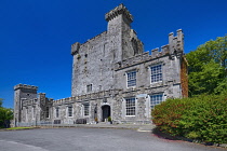 Ireland, County Clare, Quin, Knappogue Castle, View of the facade and entrance.