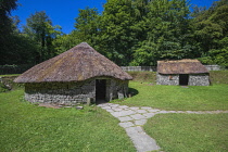 Ireland, County Clare, Quin, Craggaunowen, The Living Past Experience, Ring Fort reconstruction.