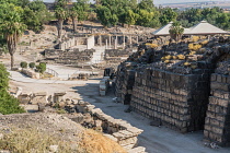 Israel, Bet She'an, Bet She'an National Park, The ruins of the city of Bet She'an, a Roman city in northern Israel. Bet She'an National Park. In the foreground is the Roman theater. During the Roman e...