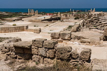 Israel, The ruins of Caesarea Maritima in Caesarea National Park. The city was built as a port on the Mediterranean Sea by Herod the Great between 22 and 15 B.C.