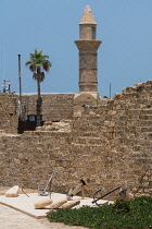 Israel, The ruins of Caesarea Maritima in Caesarea National Park. The city was built as a port on the Mediterranean Sea by Herod the Great between 22 and 15 B.C.