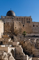 Israel, Jerusalem, Ophel Garden Archeological Park, The Ophel Garden Archeological Park located below the south wall of the Temple Mount is part of the larger Jerusalem Archeological Park and is activ...