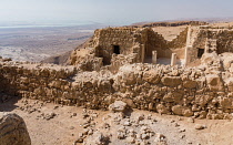 Israel, The Commandant's residence in the ruins of the fortress of Masada in the Judean Desert of Israel. Masada National Park is a UNESCO World Heritage Site. Prior to being taken over by the Jewish...