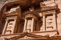 Jordan, Petra, The Treasury or Al Khazneh is a tomb for King Aretas IV Philopatris in the Nabataean city of Petra in the Petra Archeological Park is a Jordanian National Park and a UNESCO World Herita...