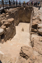 Palestine, Qumram National Park, A cistern for storing fresh water in the ruins of Qumram in Qumram National Park near the Dead Sea in the Occupied Territory of the West Bank. The Dead Sea Scrolls wer...