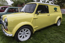 USA, Utah, Moab, A restored and modified 1975 Austin van in the Moab April Action Car.