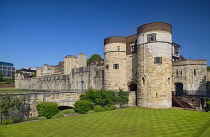 England, London, Tower Bridge, The West Gate and west wing of the building.