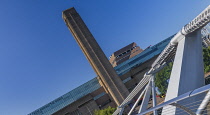 England, London, Tate Modern Art Gallery as seen from the Millennium Bridge.