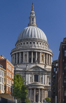 England, London, The dome of St Paul's Cathedral.