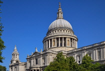England, London, The dome of St Paul's Cathedral.