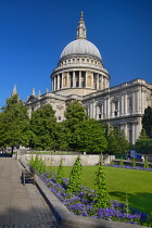 England, London, View of St Paul's Cathedral from Festival Gardens.