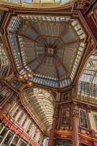 England, London, Interior roof detail of Leadenhall Market.