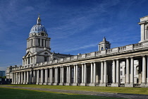 England, London, Greenwich, Old Royal Naval College, The wing that includes the Chapel of St Peter and St Paul.