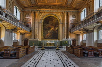 England, London, Greenwich, Old Royal Naval College, Interior of  the Chapel of St Peter and St Paul.