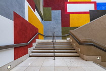 England, London, Tate Britain, The Manton Staircase featuring artwork by David Tremlett called  Drawing for Free Thinking.