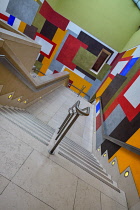 England, London, Tate Britain, The Manton Staircase featuring artwork by David Tremlett called  Drawing for Free Thinking.