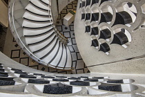 England, London, Tate Britain, Looking down on the modern staircase from the entrance rotunda.