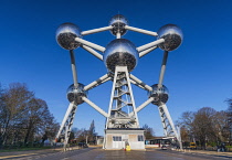 Belgium, Brussels, The Atomium, General view of the Atomium from further down Boulevard de Centenaire.