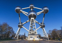 Belgium, Brussels, The Atomium, General view of the Atomium from further down Boulevard de Centenaire.