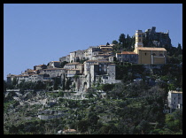 France, Provence Cote d Azur, Alpes-Maritimes, Eze   Town on rocky hillside.