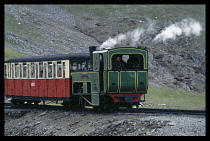 Transport, Rail, Steam Train, Steam train on Mount Snowdon.