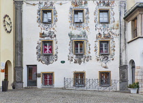 Germany, Bavaria, Berchtesgaden,  The Deer House also known as the Hirschenhaus built in 1594 by Georg Labermair with its rear facade known as the Monkey facade, it's said that when the client refused...